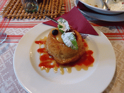 Dessert at the Ivanoff House restaurant at the Nevskiy Prospekt street