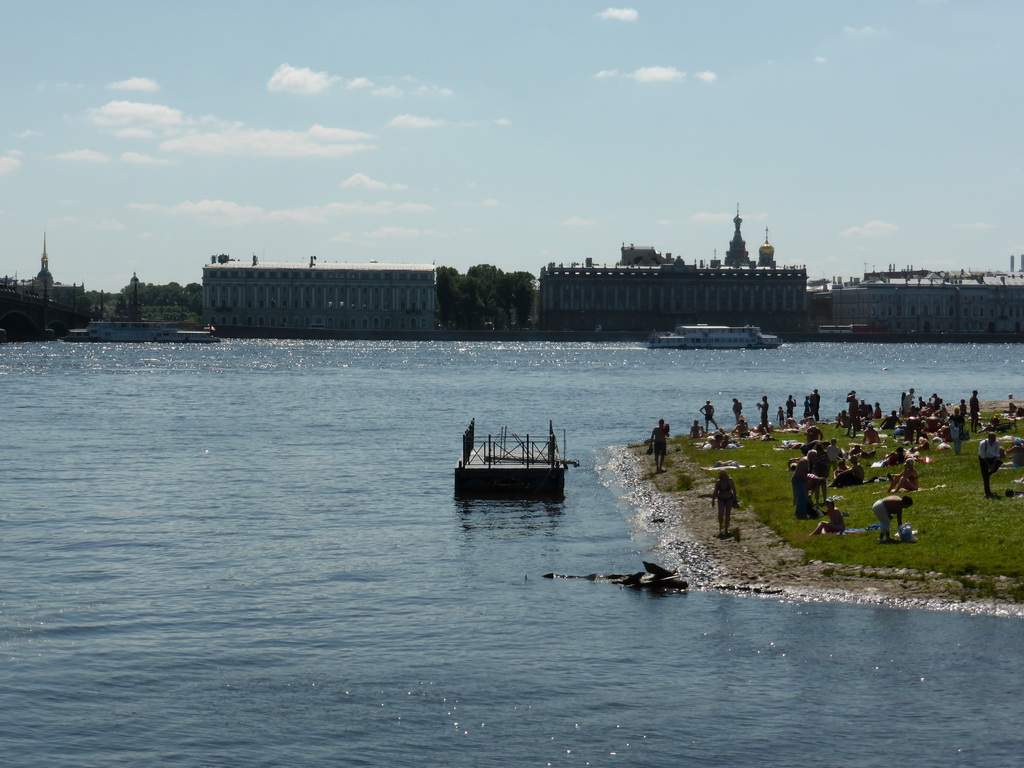 The Zayachy Island, the Kronverksky Strait, the Neva river and the front of the Winter Palace of the State Hermitage Museum, viewed from the Ioannovsky Bridge