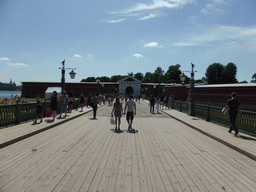 The Ioannovsky Bridge leading to the Zayachy Island with the Ioannovsky Gate at the Peter and Paul Fortress