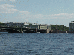 The Troitsky Bridge over the Neva river, viewed from the Ioannovsky Bridge