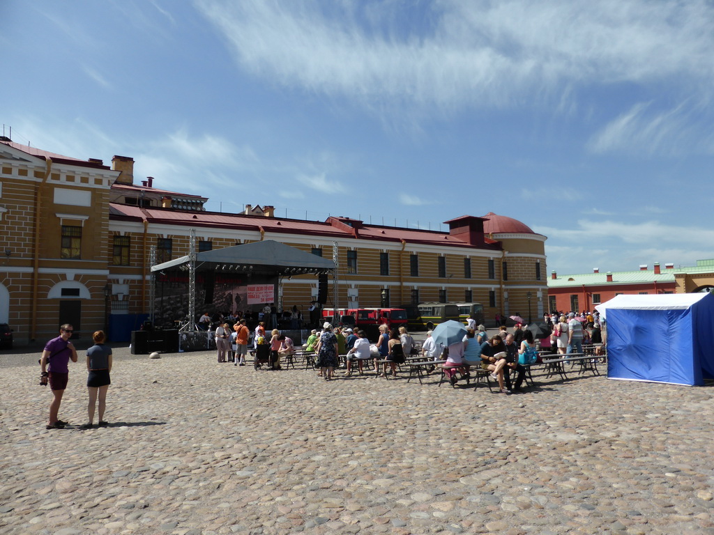 Stage at the square in front of the Mint at the Peter and Paul Fortress
