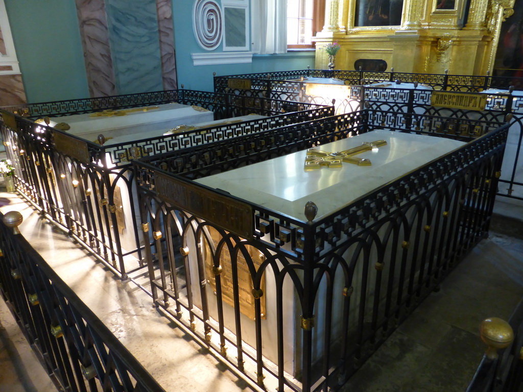 Tombs of tsars at the Peter and Paul Cathedral at the Peter and Paul Fortress