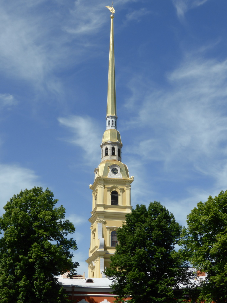 The tower of the Peter and Paul Cathedral at the Peter and Paul Fortress