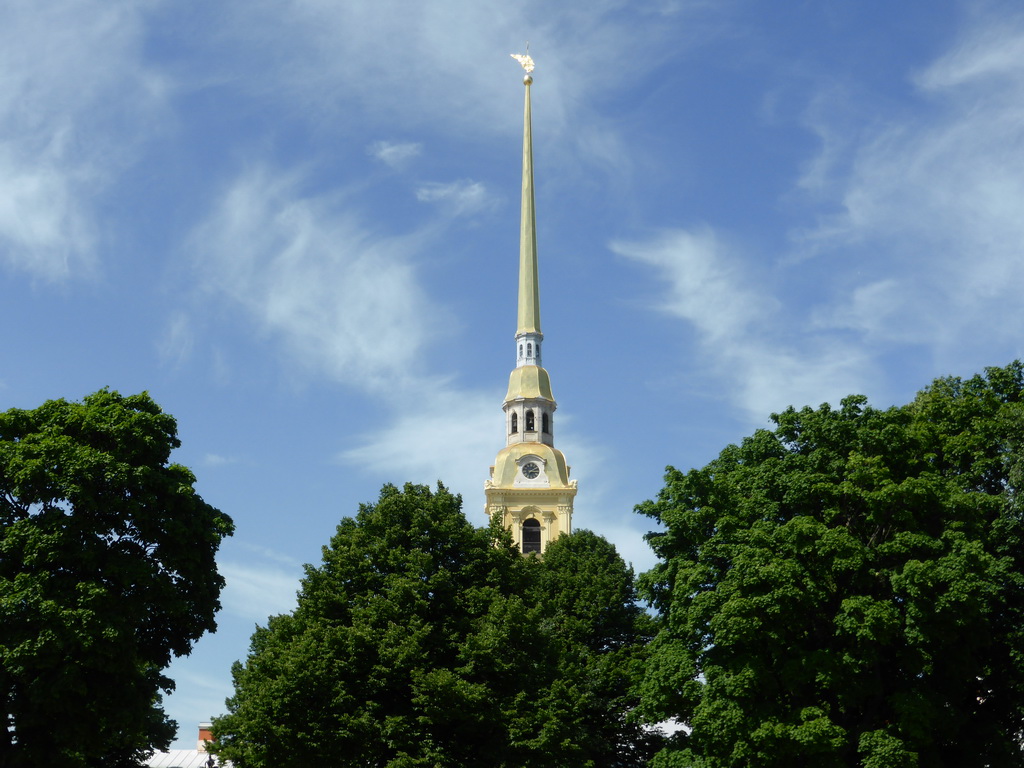 The tower of the Peter and Paul Cathedral at the Peter and Paul Fortress