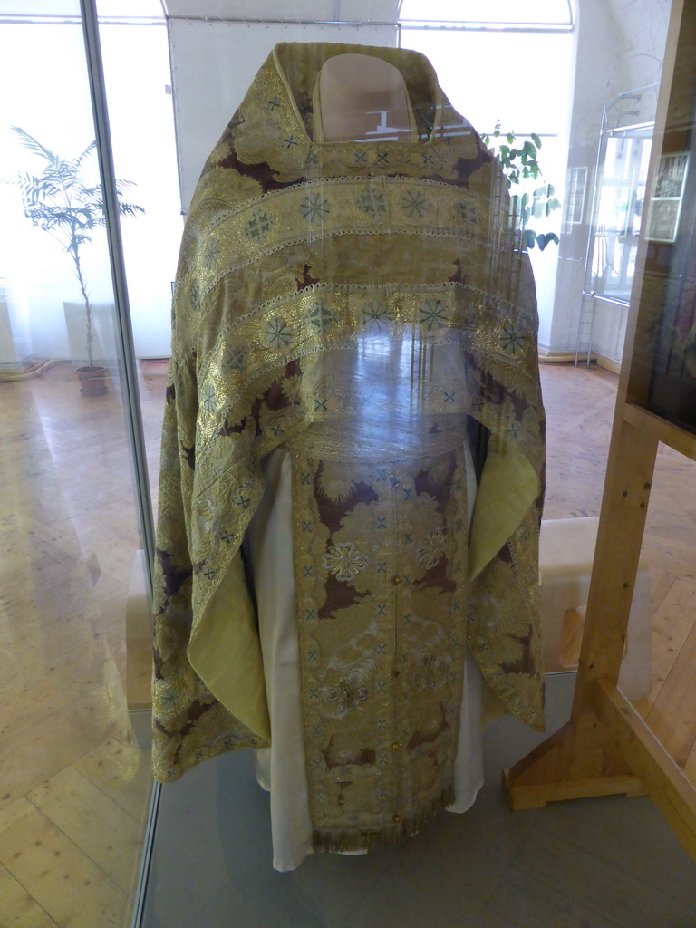 Vestments at the exhibition `History of Peter and Paul Fortress` in the Neva Curtain at the Peter and Paul Fortress