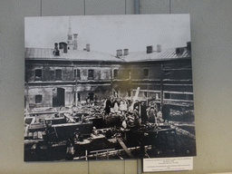 Old photograph of the construction of the Bath House, at the Trubetskoy Bastion Prison at the Peter and Paul Fortress