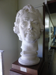 Bust of Peter the Great, at the exhibition `History of the Petersburg - Petrograd` at the Commandant`s House at the Peter and Paul Fortress