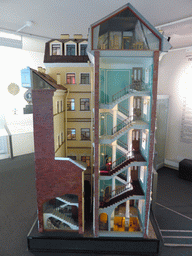 Back side of a dollhouse, at the exhibition `History of the Petersburg - Petrograd` at the Commandant`s House at the Peter and Paul Fortress