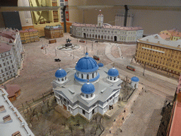Scale model of Trinity Cathedral and surroundings, at the exhibition `History of the Petersburg - Petrograd` at the Commandant`s House at the Peter and Paul Fortress