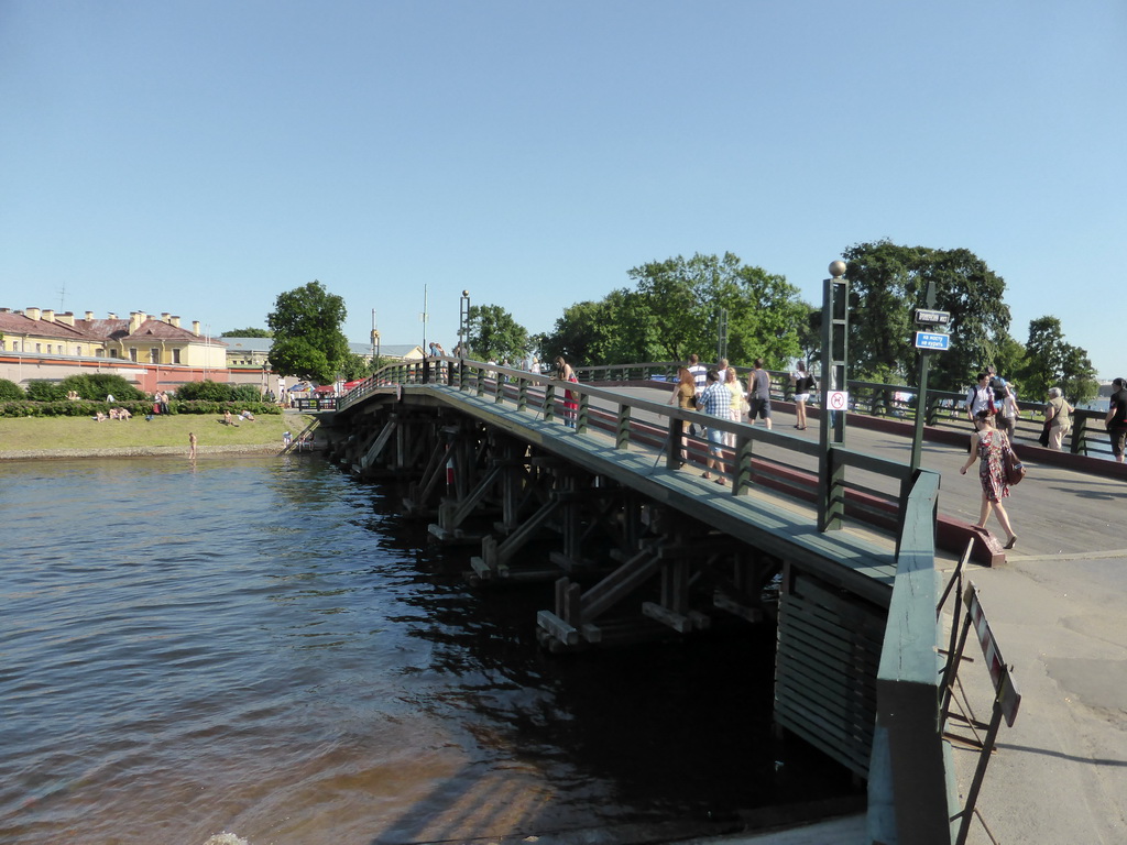 The Kronverksky Bridge over the Kronverksky Strait to the Zayachy Island with the Peter and Paul Fortress