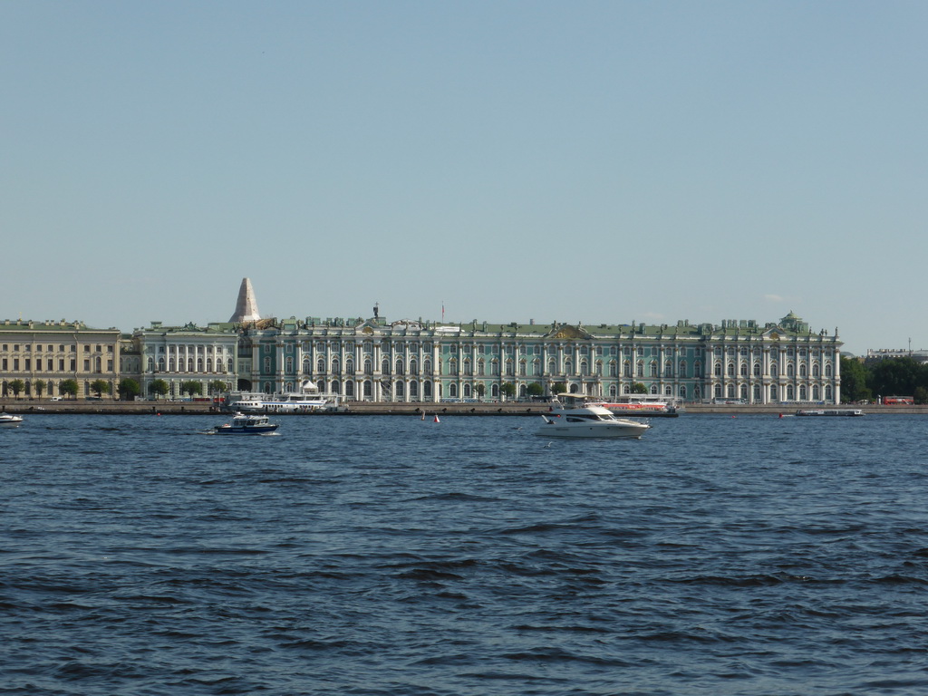 The Neva river and the northwest side of the Winter Palace of the State Hermitage Museum