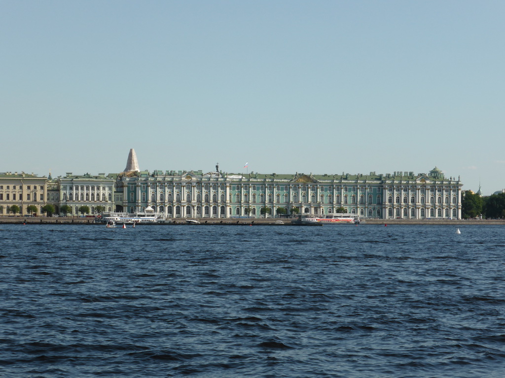 The Neva river and the northwest side of the Winter Palace of the State Hermitage Museum