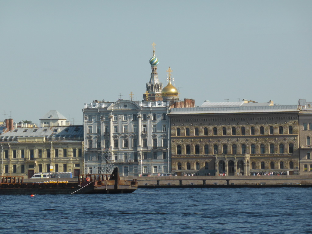 The Neva river and the towers of the Church of the Savior on Spilled Blood