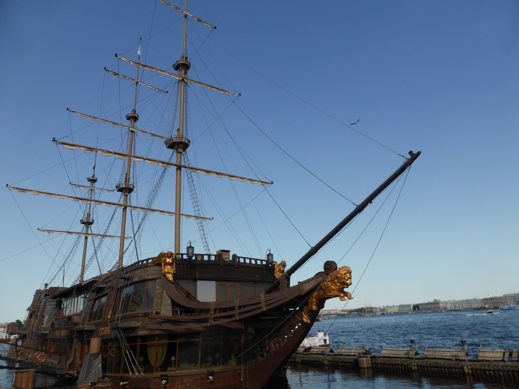 Restaurant boat `The Flying Dutchman` in the Neva river