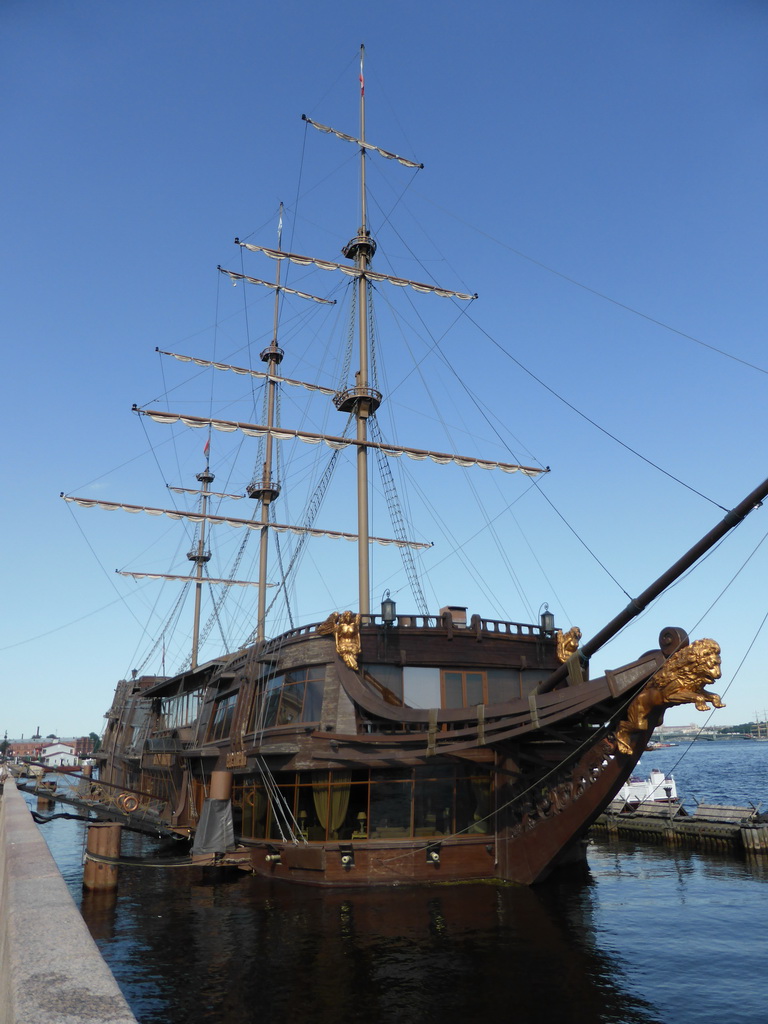 Restaurant boat `The Flying Dutchman` in the Neva river