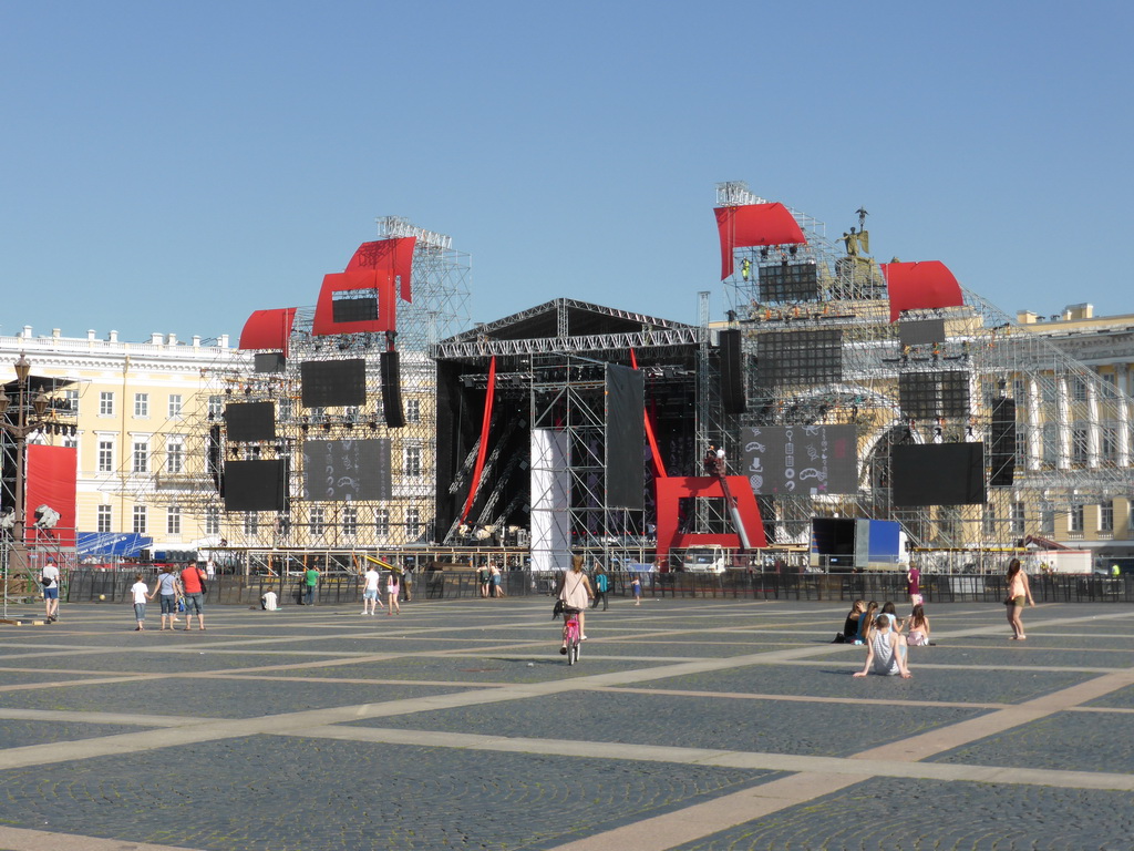 The stage for the Scarlet Sails celebration at Palace Square