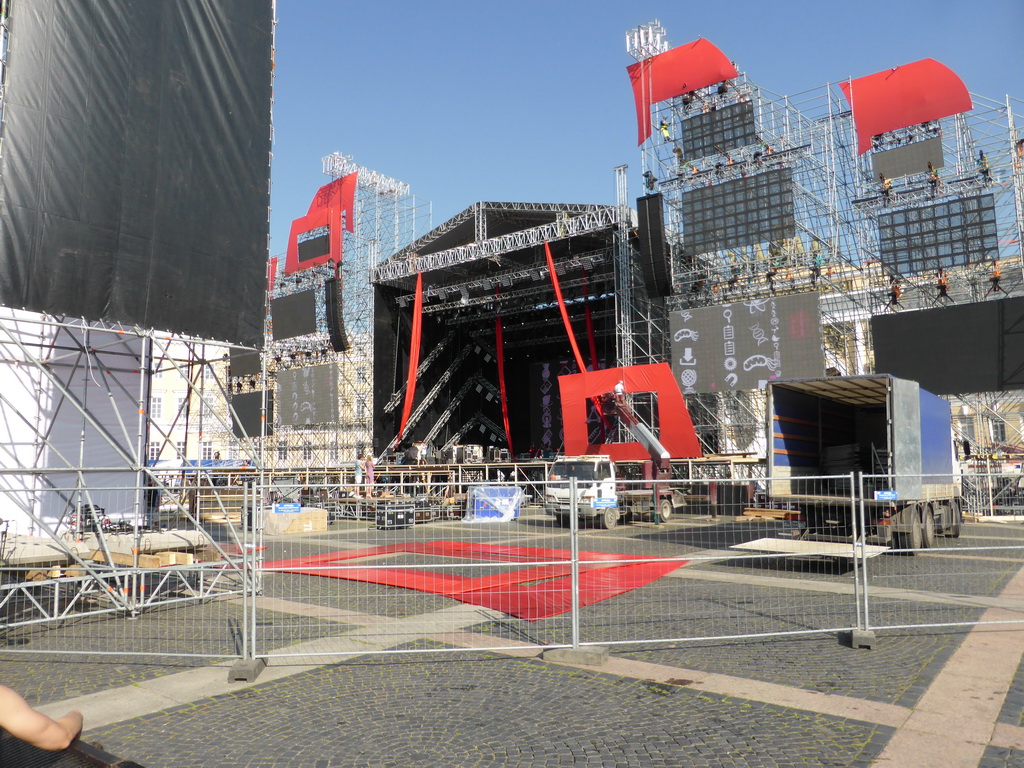 The stage for the Scarlet Sails celebration at Palace Square