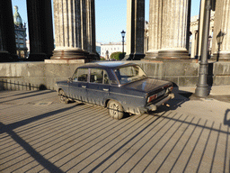 Old lada in front of the Kazan Cathedral at Kazanskaya Square