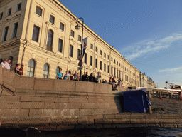 The Palace Embankment with the northwest side of the Old Hermitage of the State Hermitage Museum, viewed from the tour boat