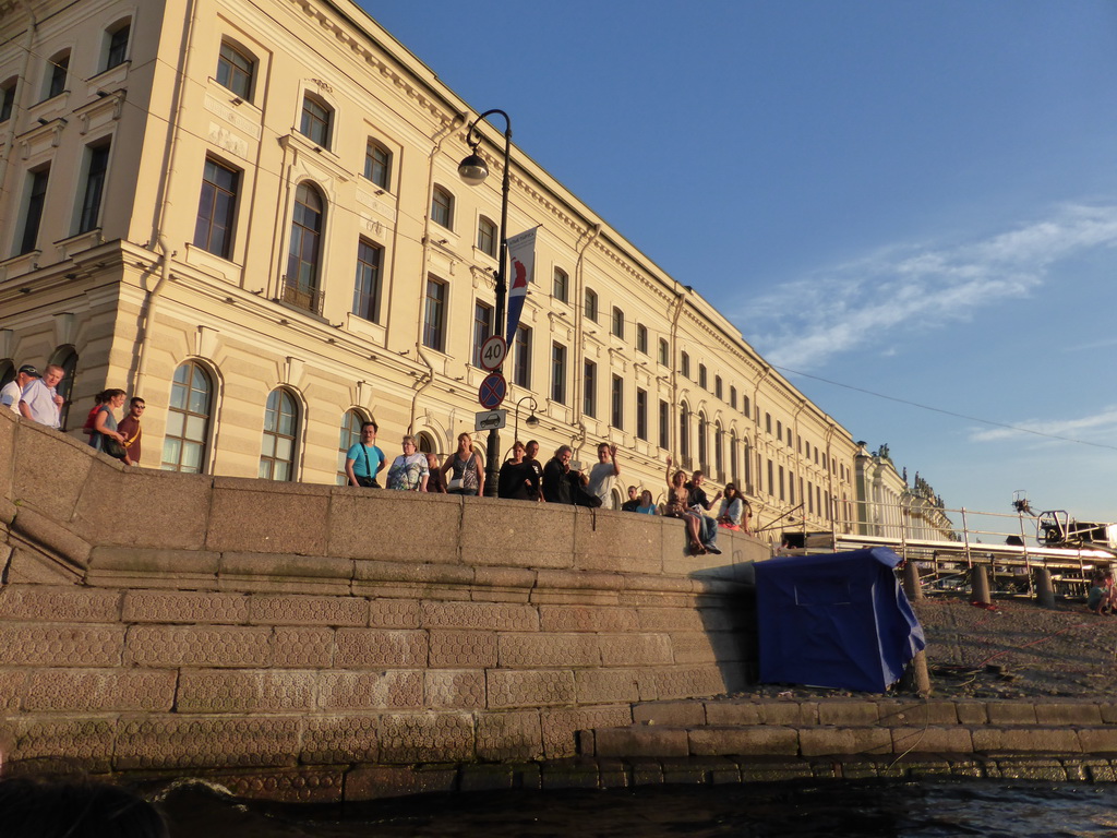 The Palace Embankment with the northwest side of the Old Hermitage of the State Hermitage Museum, viewed from the tour boat