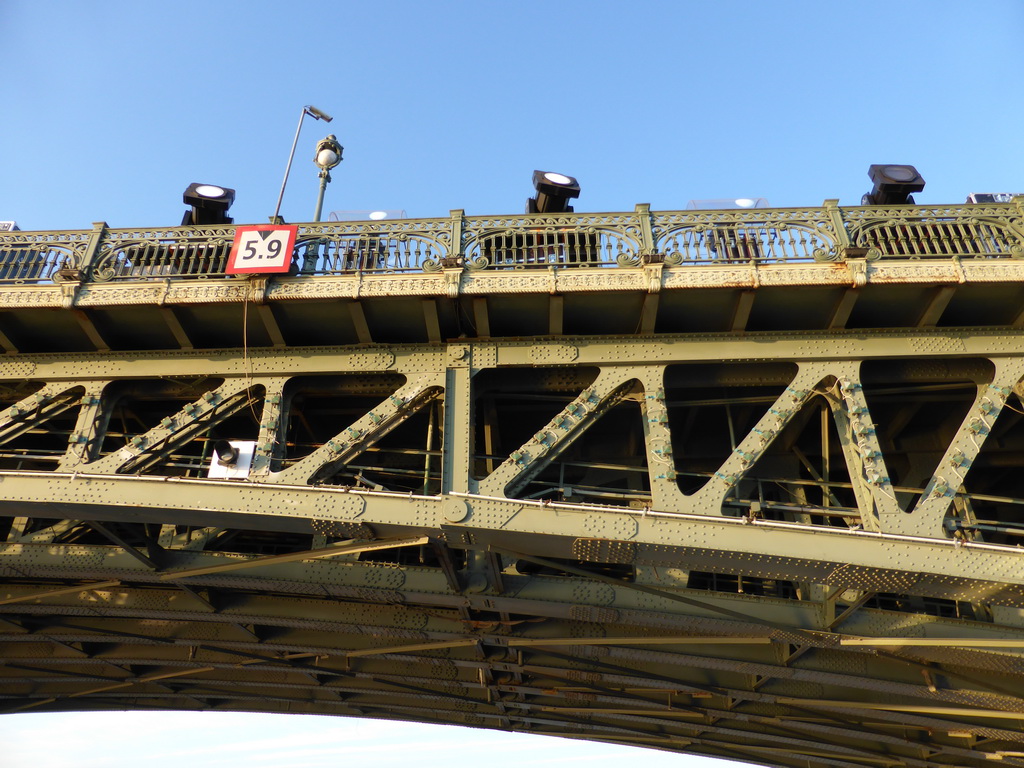 The Troitsky Bridge over the Neva river, viewed from the tour boat