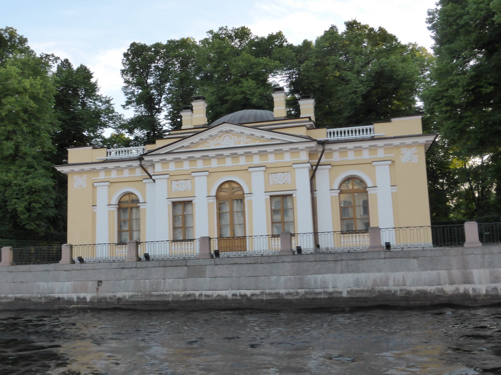 The Fontanka river and the Grotto Pavilion at the Summer Garden, viewed from the tour boat