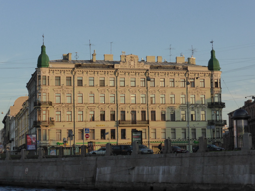 Department store building at the Fontanka embankment, viewed from the tour boat