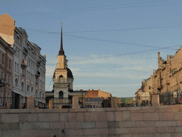 Belinskogo street and the Church of Sts. Simeon and Anna, viewed from the tour boat