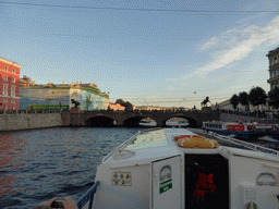 The Anichkov Bridge over the Fontanka river, viewed from the tour boat