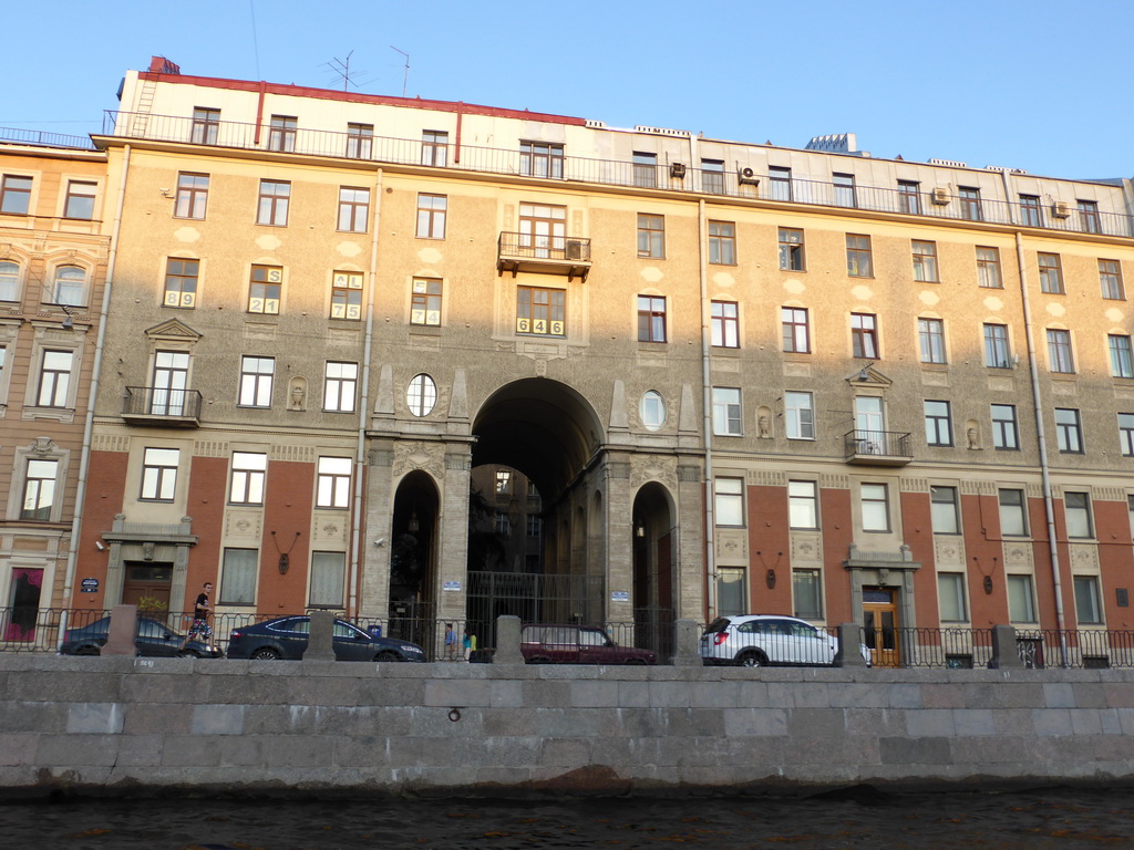 Building at the Fontanka embankment, viewed from the tour boat