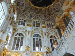 Windows and ceiling at the Jordan Staircase of the Winter Palace of the State Hermitage Museum