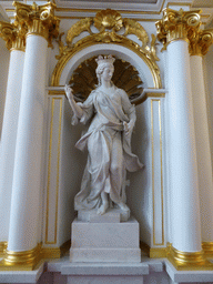 Sculpture `Justice` at the Jordan Staircase of the Winter Palace of the State Hermitage Museum