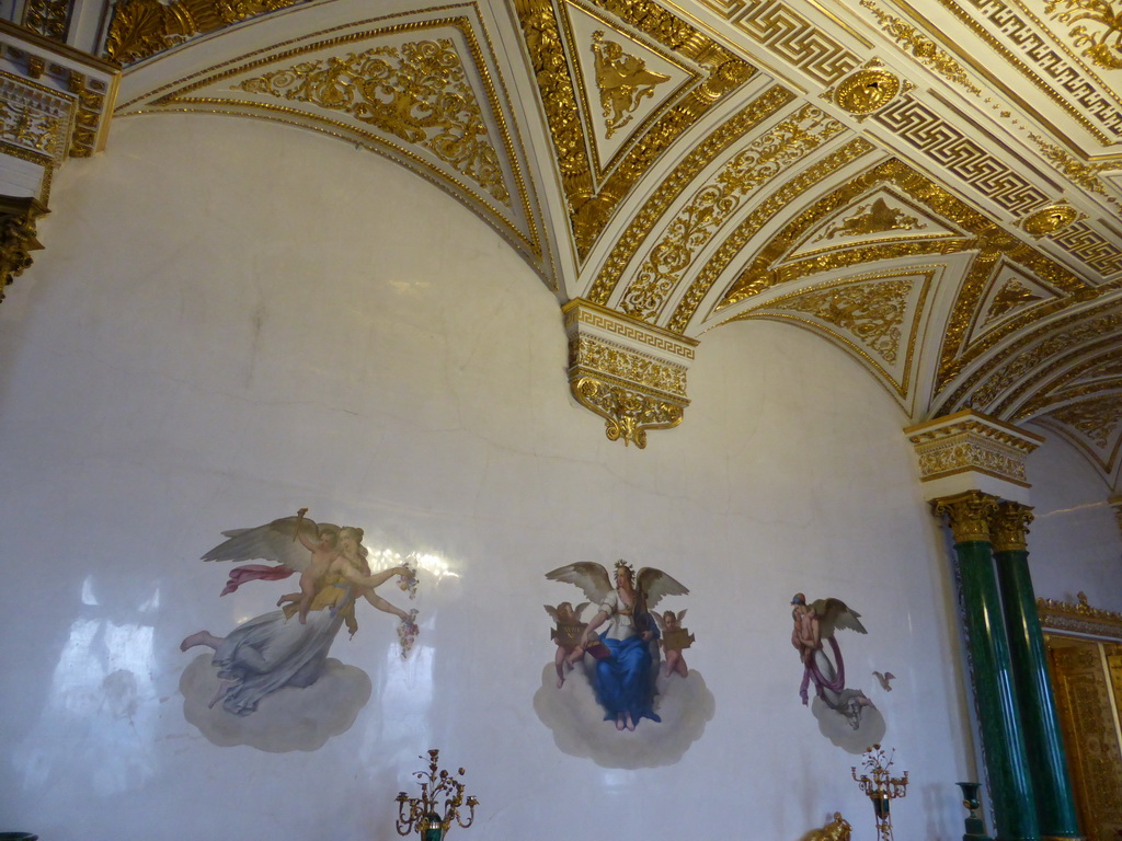 Wall paintings in the Malachite Room at the First Floor of the Winter Palace of the State Hermitage Museum