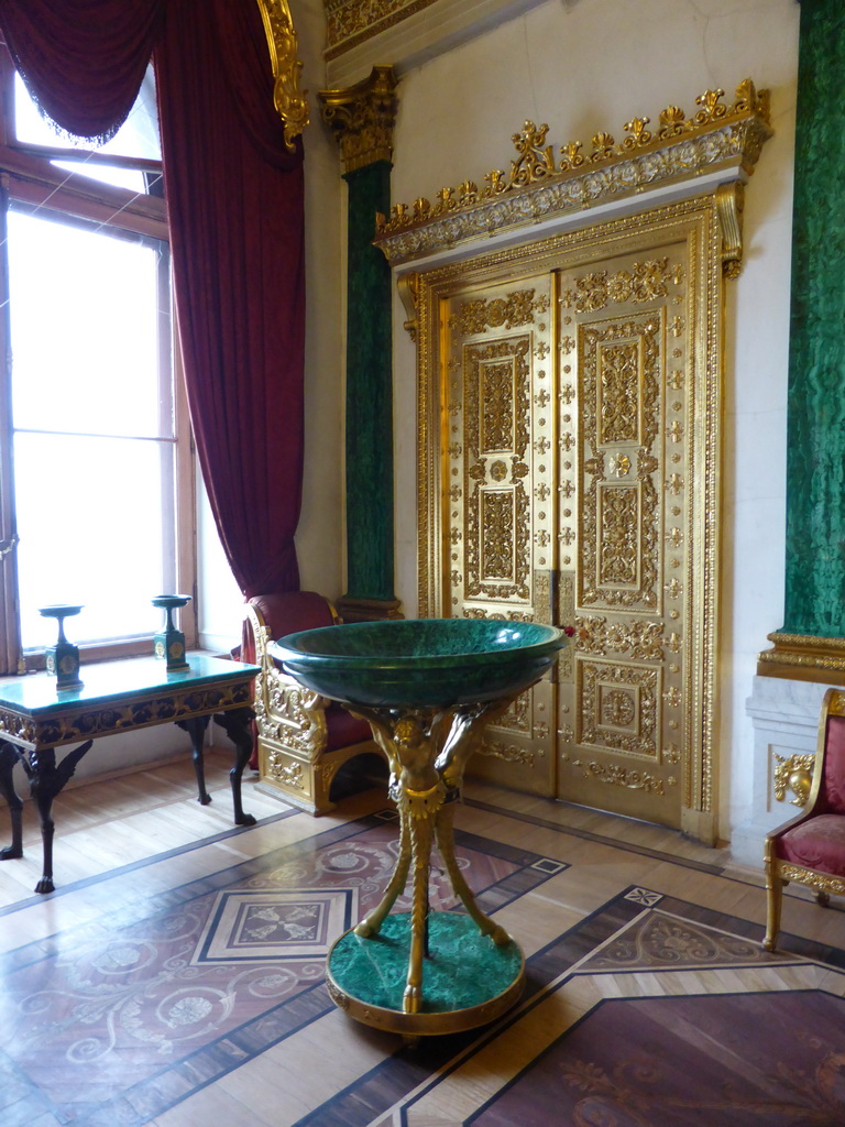 Vase in the Malachite Room at the First Floor of the Winter Palace of the State Hermitage Museum