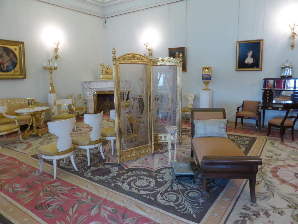 Furniture and paintings in a room at the First Floor of the Winter Palace of the State Hermitage Museum