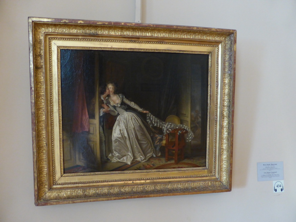 Painting `Stolen Kiss` by Jean-Honore Fragonard, at the First Floor of the Winter Palace of the State Hermitage Museum