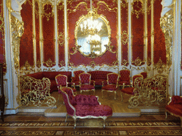 Mirror, chairs and sofas at the Boudoir at the First Floor of the Winter Palace of the State Hermitage Museum