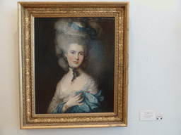 Painting `Woman in Blue` by Thomas Gainsborough, in the Room of British Art at the First Floor of the Winter Palace of the State Hermitage Museum