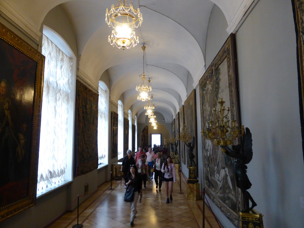 Hallway with paintings and tapestries at the First Floor of the Winter Palace of the State Hermitage Museum