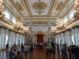 The St. George Hall with the Great Imperial Throne at the First Floor of the Winter Palace of the State Hermitage Museum