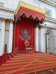 The Great Imperial Throne in the St. George Hall at the First Floor of the Winter Palace of the State Hermitage Museum