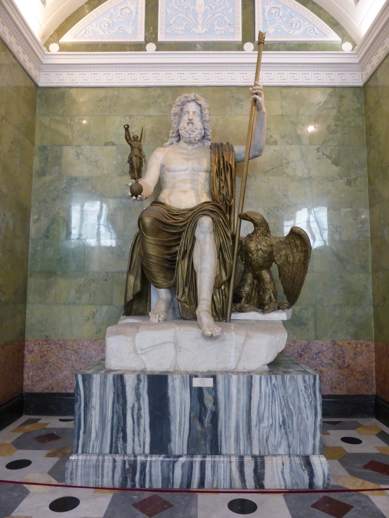 The statue of Jupiter in the Jupiter Hall at the Ground Floor of the New Hermitage of the State Hermitage Museum