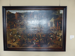 Painting `Fair with a Theatrical Presentation` by Pieter Brueghel the Younger at the Western Gallery at the First Floor of the Small Hermitage of the State Hermitage Museum