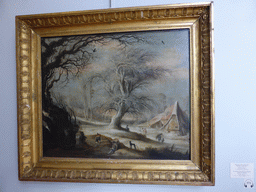 Painting `Winter Landscape with Woodcutters` by Gijsbrecht Lijtens at the Western Gallery at the First Floor of the Small Hermitage of the State Hermitage Museum