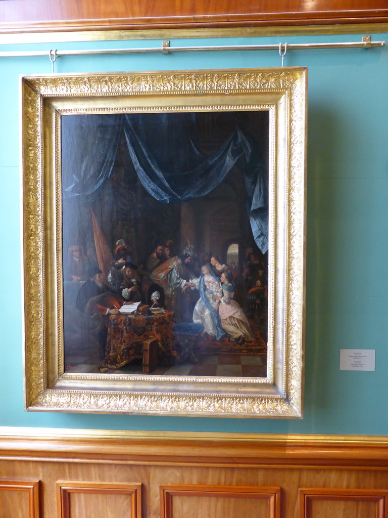 Painting `Esther before Ahasuerus` by Jan Steen at the Tent-Roofed Room at the First Floor of the New Hermitage of the State Hermitage Museum