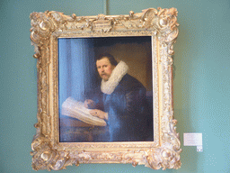 Painting `Portrait of a Scholar` by Rembrandt van Rijn at the Rembrandt Room at the First Floor of the New Hermitage of the State Hermitage Museum