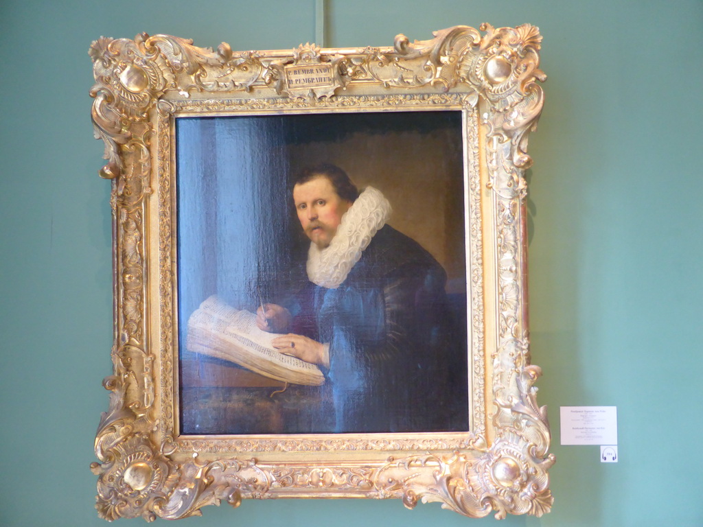 Painting `Portrait of a Scholar` by Rembrandt van Rijn at the Rembrandt Room at the First Floor of the New Hermitage of the State Hermitage Museum