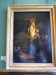 Painting `Descent from the Cross` by Rembrandt van Rijn at the Rembrandt Room at the First Floor of the New Hermitage of the State Hermitage Museum