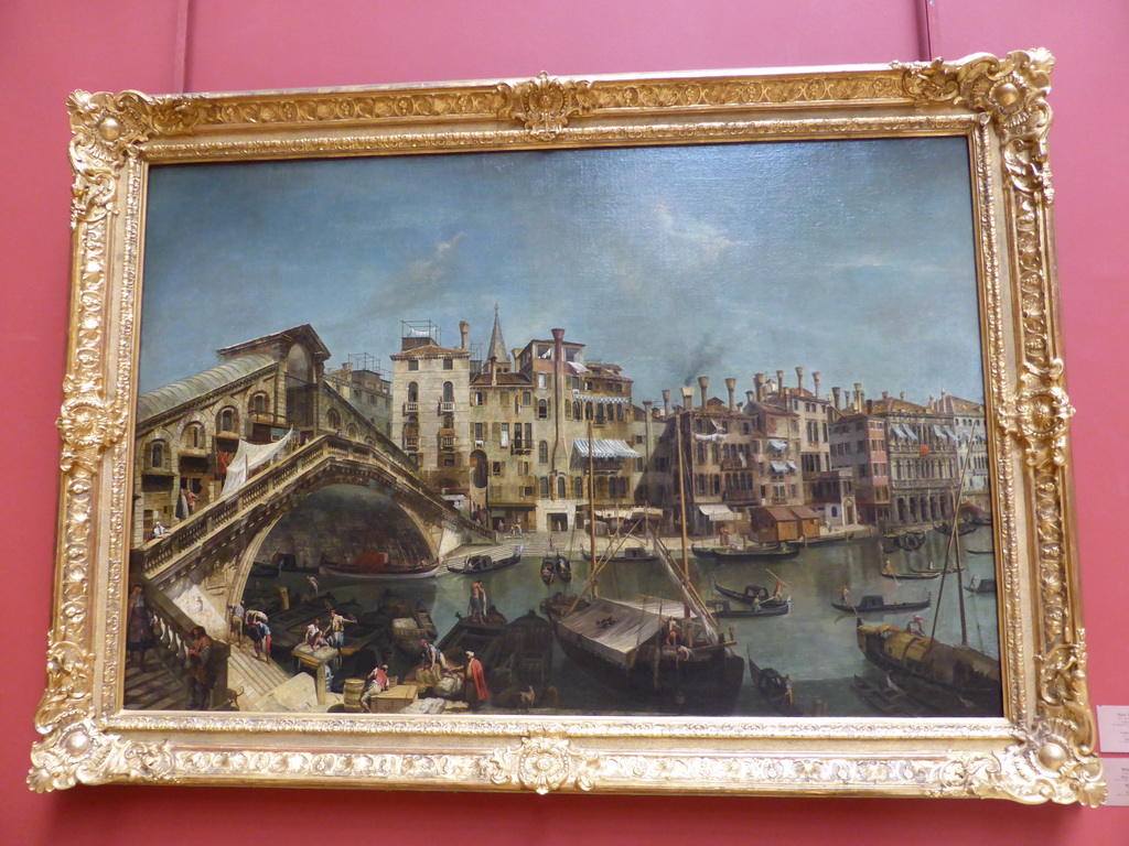 Painting `Rialto Bridge in Venice` by Michele Giovanni Marieschi at the Large Italian Skylight Room at the First Floor of the New Hermitage of the State Hermitage Museum