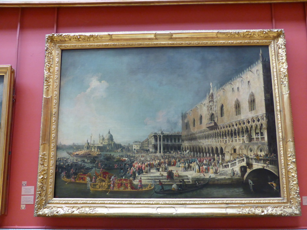 Painting `Reception of the French Ambassador in Venice` by Antonio Canal at the Large Italian Skylight Room at the First Floor of the New Hermitage of the State Hermitage Museum